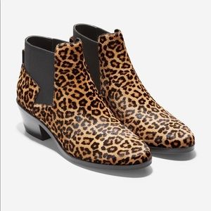NWT Cole Haan Grand Series Gia Bootie Printed Haircalf Bootie Leopard